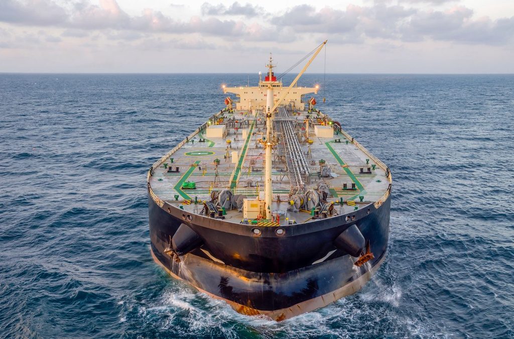 Oil tanker at sea, as Middle East tensions pushed oil above $100 a barrel in March 2026